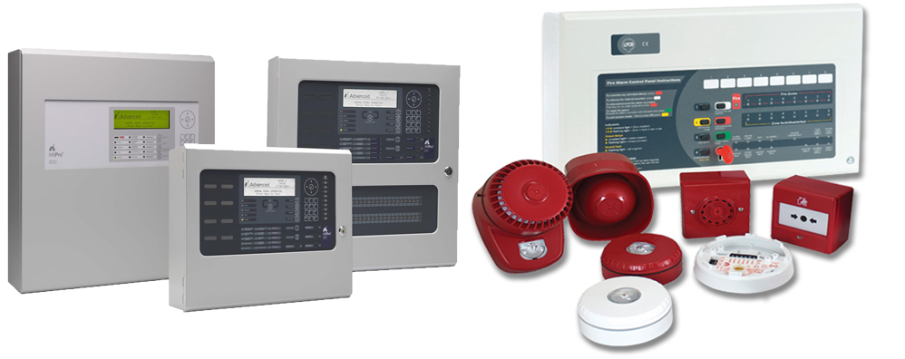 Fire alarm panels, sounders and detectors